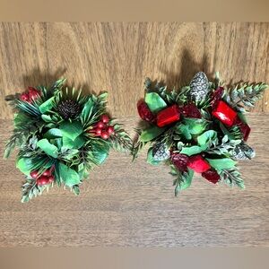 Vintage Candle Wreaths - Holly Berry and Wrapped Candy